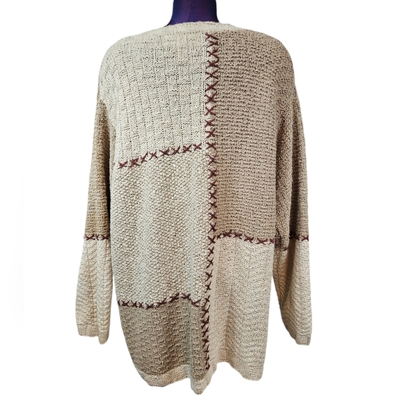 Jones New York Handknit Baggy Colorblock Floral Sweater Size‎ 2X Women's C53 - Picture 8 of 11